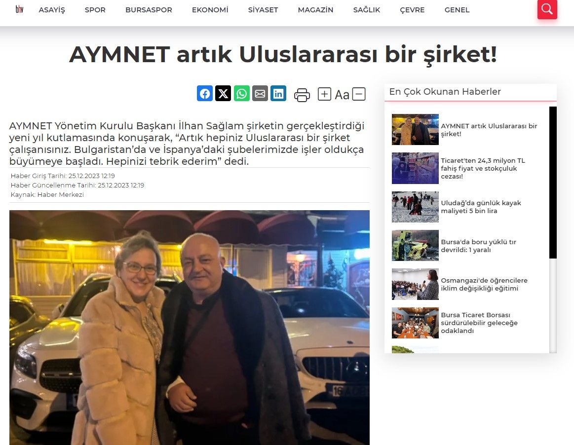 AYMNET artık Uluslararası bir şirket!