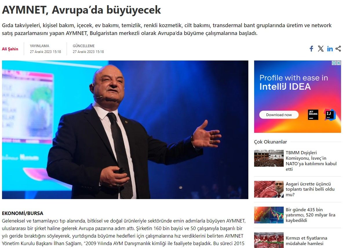 AYMNET, Avrupa’da büyüyecek