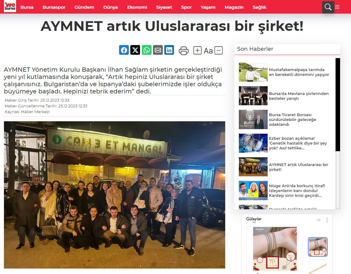 AYMNET artık Uluslararası bir şirket!