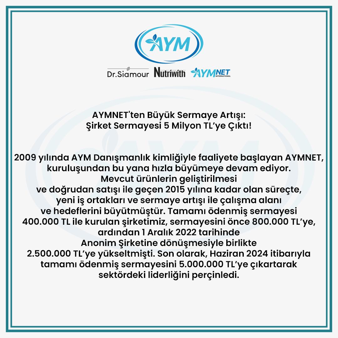 AYMNET’ten Büyük Sermaye Artışı: Şirket Sermayesi 5 Milyon TL’ye Çıktı!