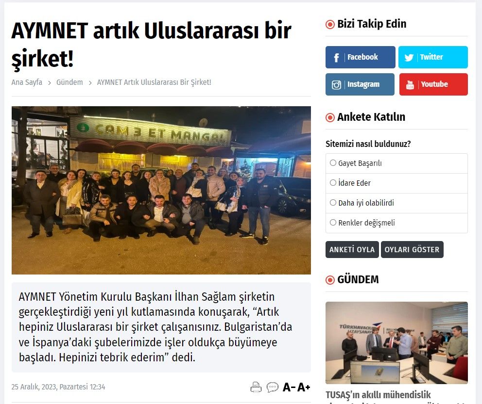 AYMNET artık Uluslararası bir şirket!